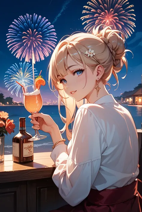 No need for people、there are just beautiful fireworks in the bottle