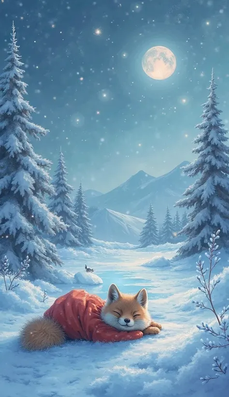 n cadre d’hiver enchanteur, dans une ambiance de glace, de silence et de rêve nordique.

    En haut, des flocons délicats tombe...