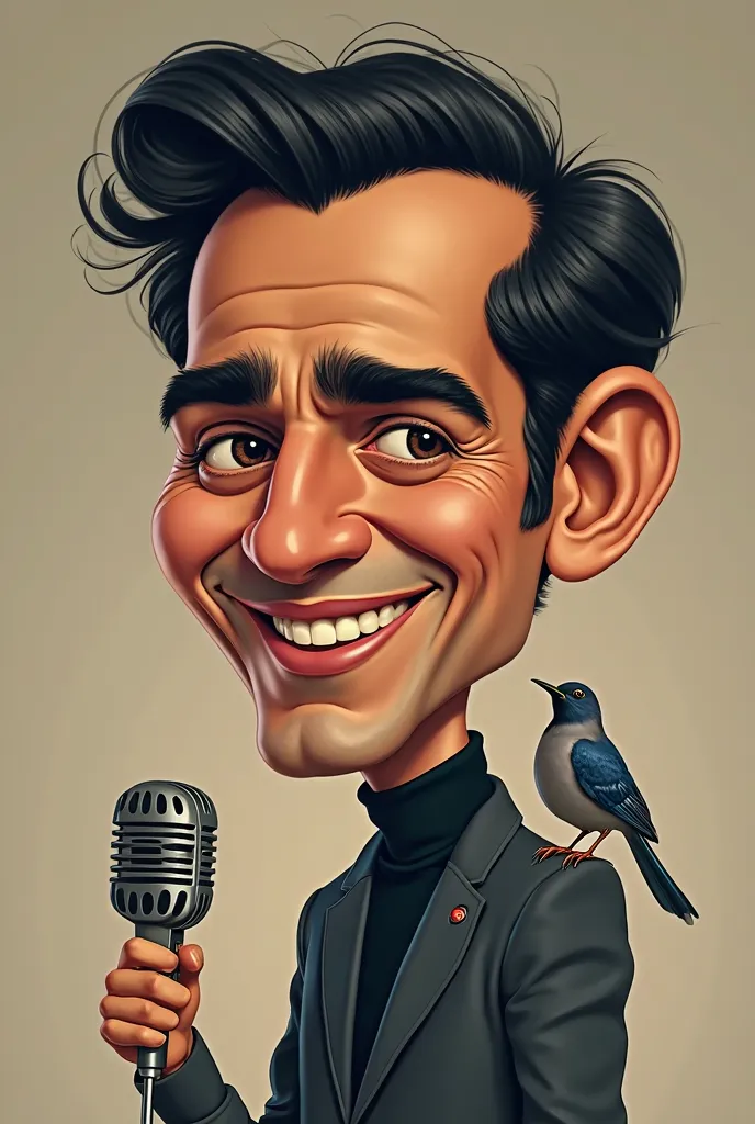 A caricature of Abdelhalim Hafez, the iconic Egyptian singer and actor known as "The Dark-Skinned Nightingale", could highlight ...