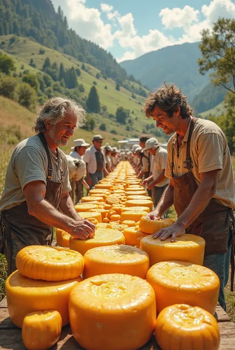 Video of the Venezuelan Castelar cheese in Argentina , with colors from Venezuela, cows , people 