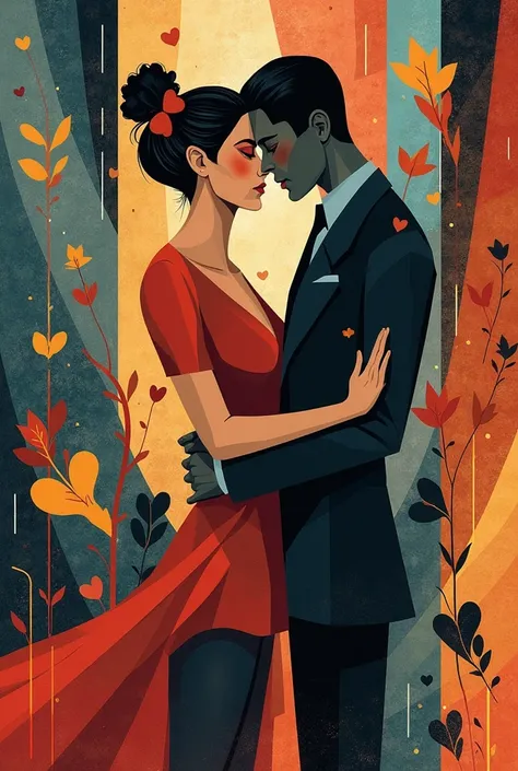 A cubism art inspired by the song "Kiss me" by Sixpence None The Richer.