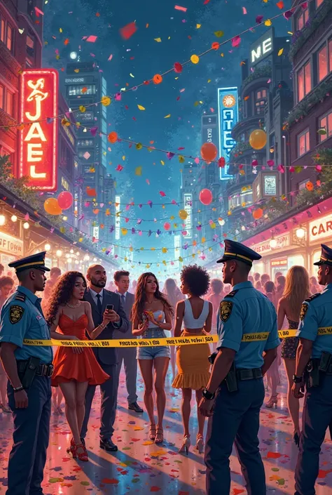 A book cover that's like a party but with a police cordon