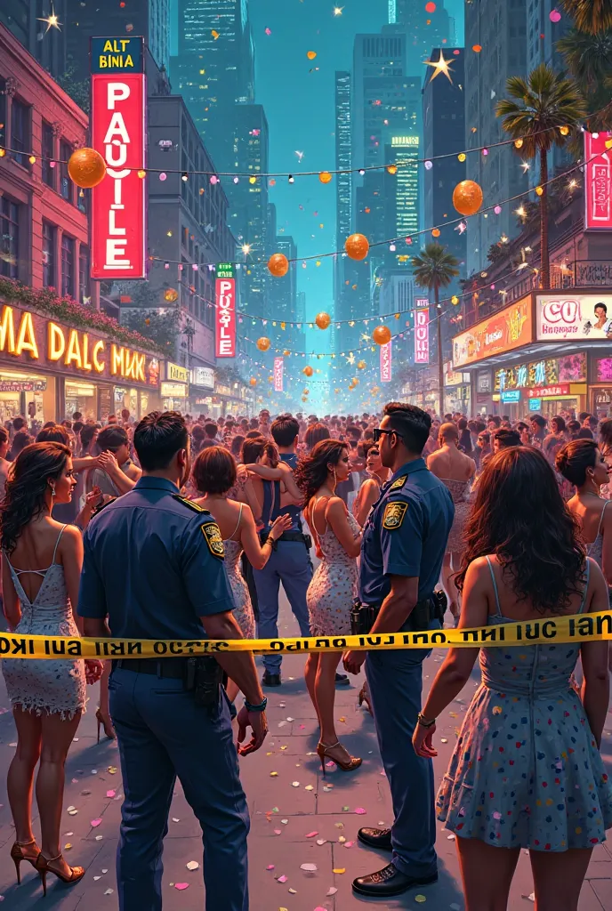 A book cover that's like a party but with a police cordon