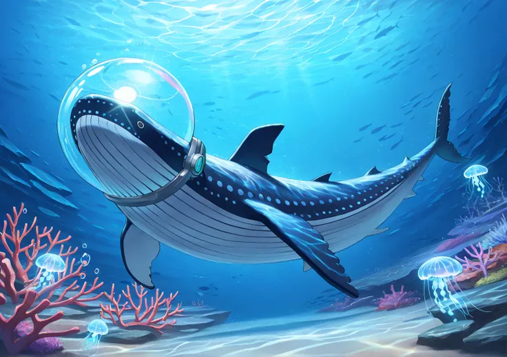 masterpiece, best quality, ultra-detailed, nami_(one_piece), onepiece_nico_robin, underwater bioluminescent research station, Na...