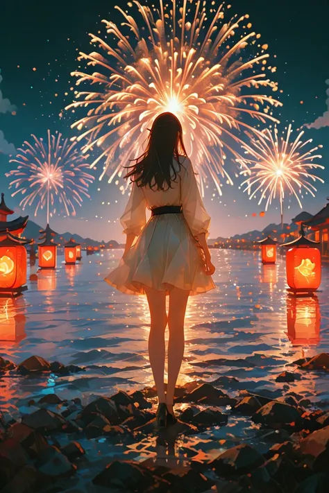 Anime movies　 Fireworks， absolutely beautiful girl ，Light of a Young Man Who Leaving to the Other World　Lantern Festival、mysteri...