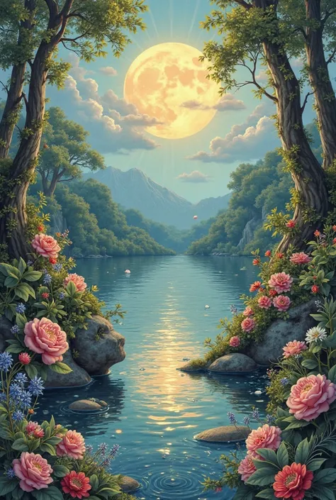 Create an image with the following: Animais, water , Floresta, Pulseiras, Brincos, Colar, karate, dance, Xadrez, Artes, History,...