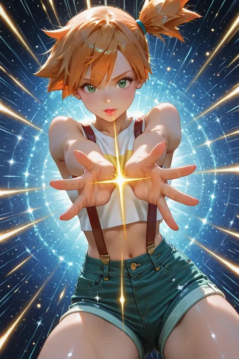 misty from pokemon ,sparkly, dynamic shot,
