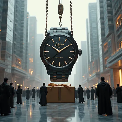 create a cgi ad commercial image A wide-angle cinematic street-level CGI shot of a surreal luxury scene in a modern Middle Easte...