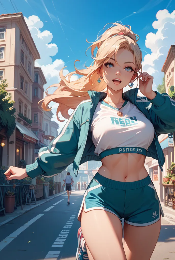 Illustration of a woman running at full strength