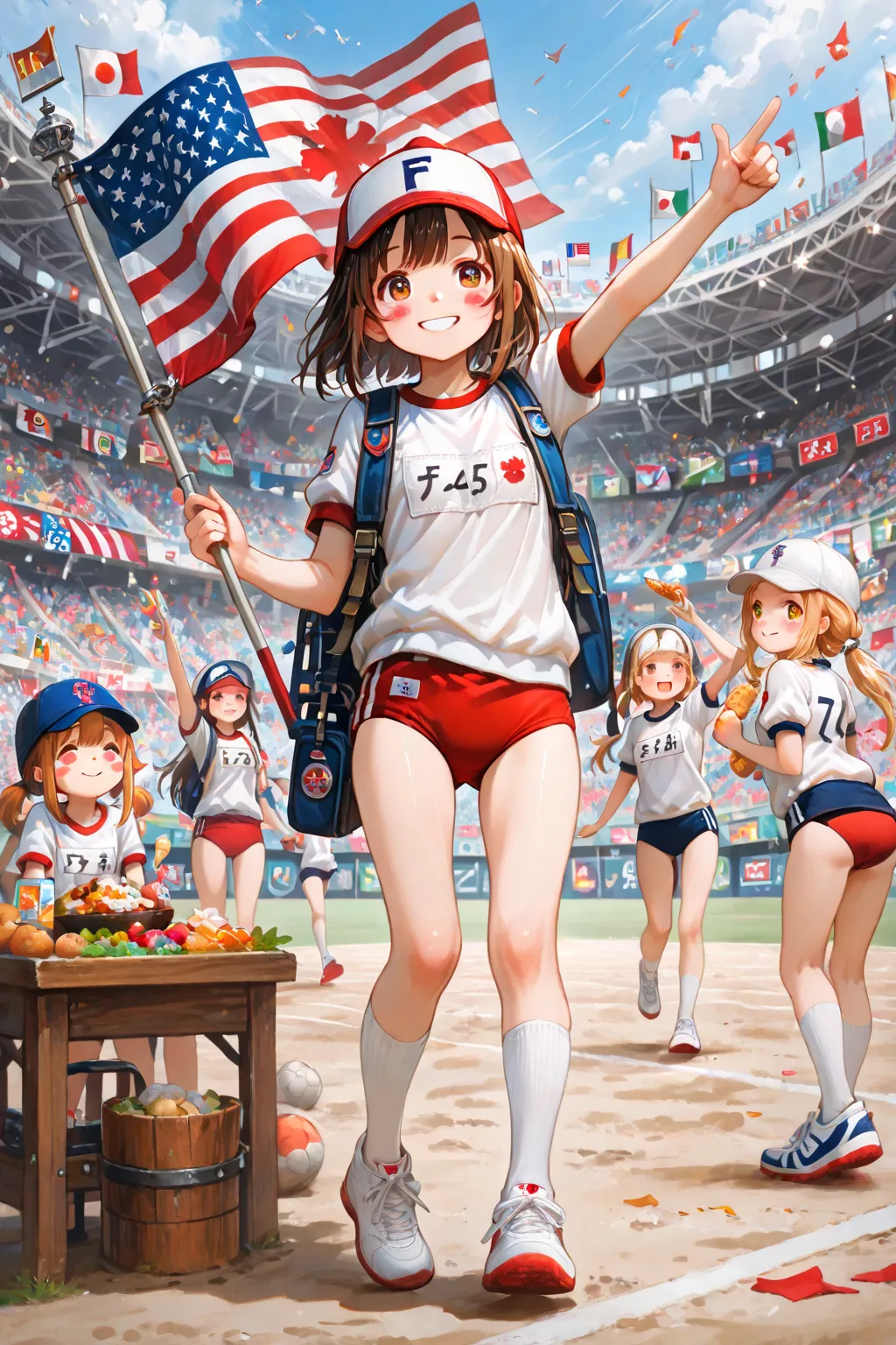 Cute,748cmstyle,f4nt45t1c,kids playing different sports and games with sports equipment and accessories 53118893, flag, multiple...