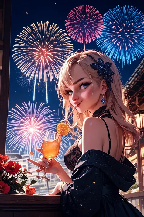 It becomes fireworks　Being launched