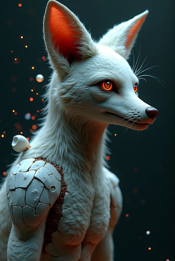 Create a humanoid fox character that looks like it’s glitching 