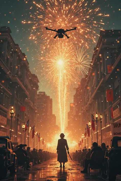 Pero con diálogo y todo siguiendo esto📘 CAPÍTULO 1: The Fragmented Bicentennial

Vignette 1:

(Peace, 2025. Fireworks and flags....
