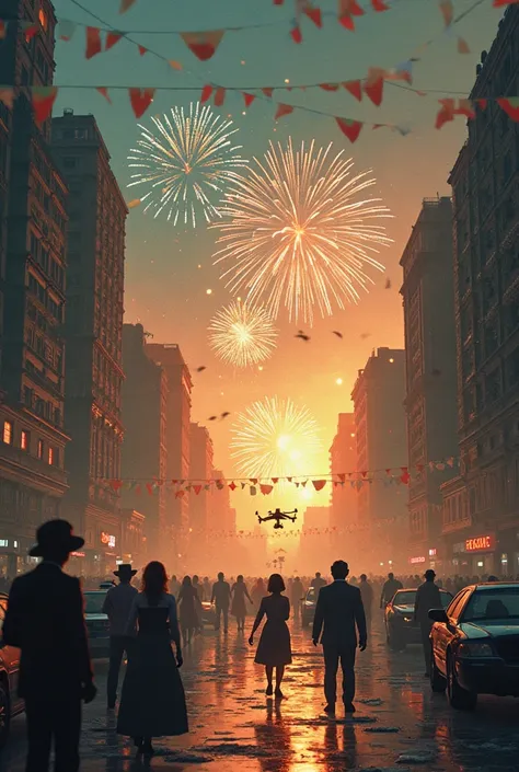 Pero con diálogo y todo siguiendo esto📘 CAPÍTULO 1: The Fragmented Bicentennial

Vignette 1:

(Peace, 2025. Fireworks and flags....