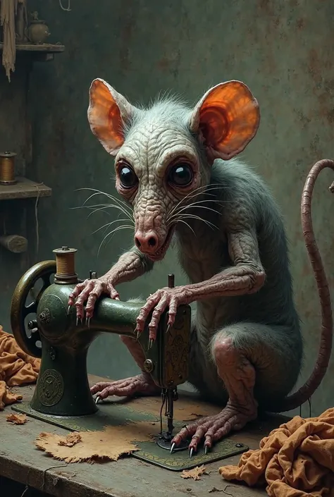 A disgusting sewing rat 