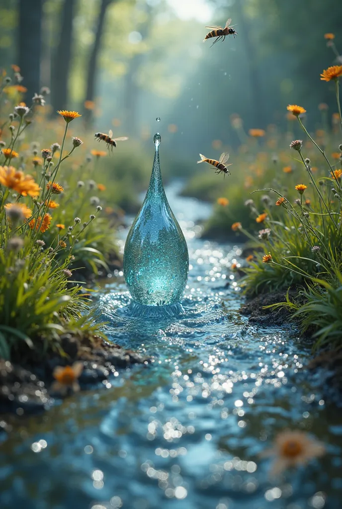 a drop or water become river and bees turn into fishes