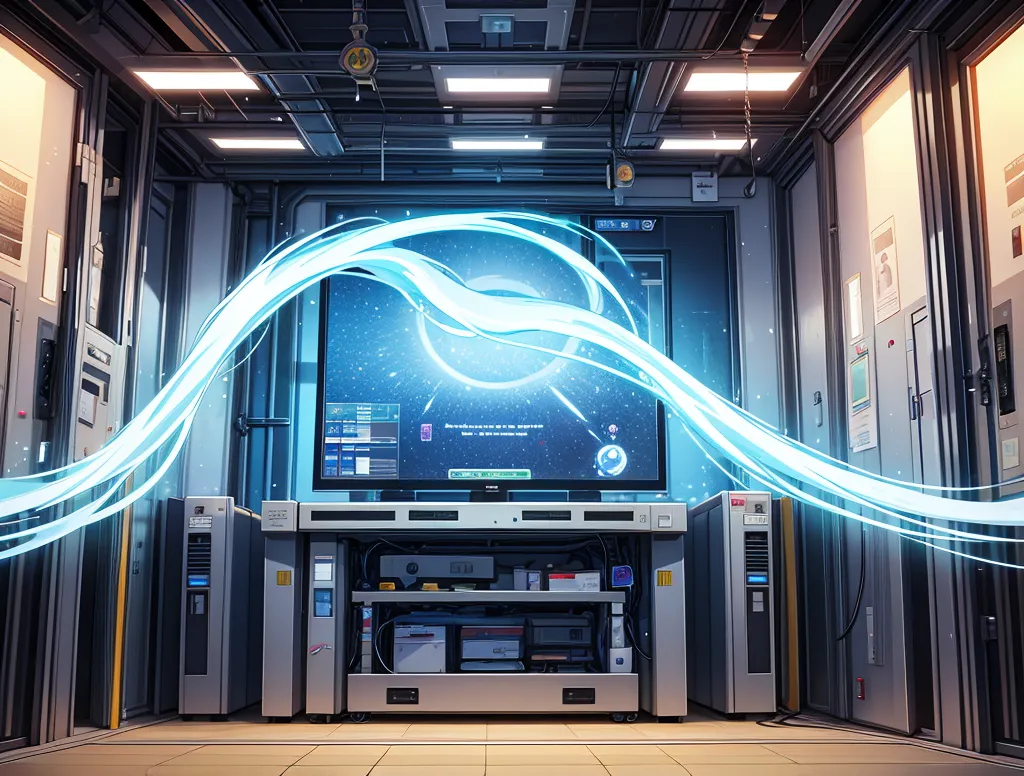 The interior of the server room is such that there are so many magic machines　Space