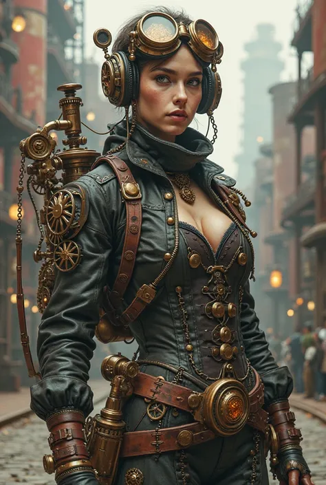 Make this steampunk character 