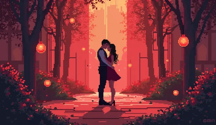 8 bit pixel art sex game, red theme,