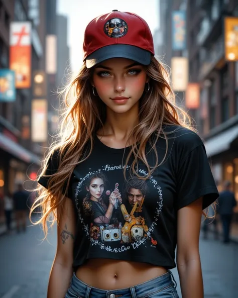 young beautiful girl 20 years old full length, long hair with light curls, big expressive eyes, rosy cheeks, sweet smile, black ...