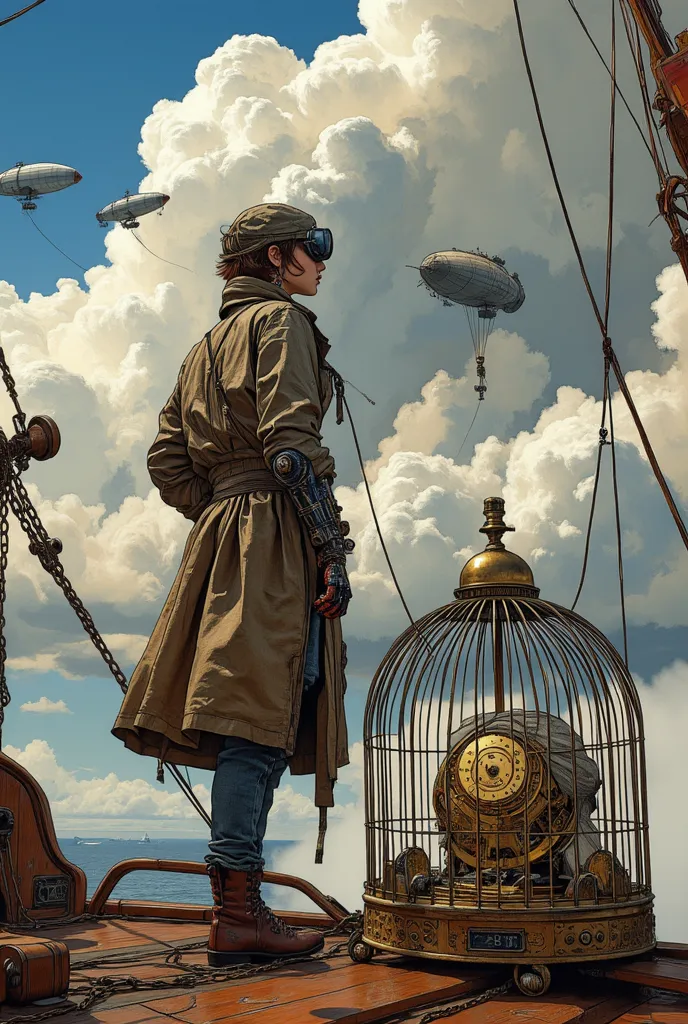 masterpiece, best quality, ultra-detailed, hyper-realistic, ultra high definition, high-res,  realistic anime steampunk style, a...