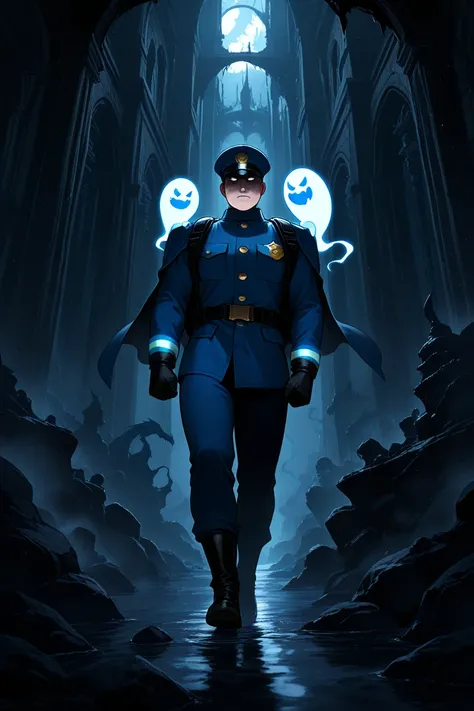 masterpiece, best quality,underworld ,mysterious,high resolution, Super Detailed,ghost mailman,underworld,letter 