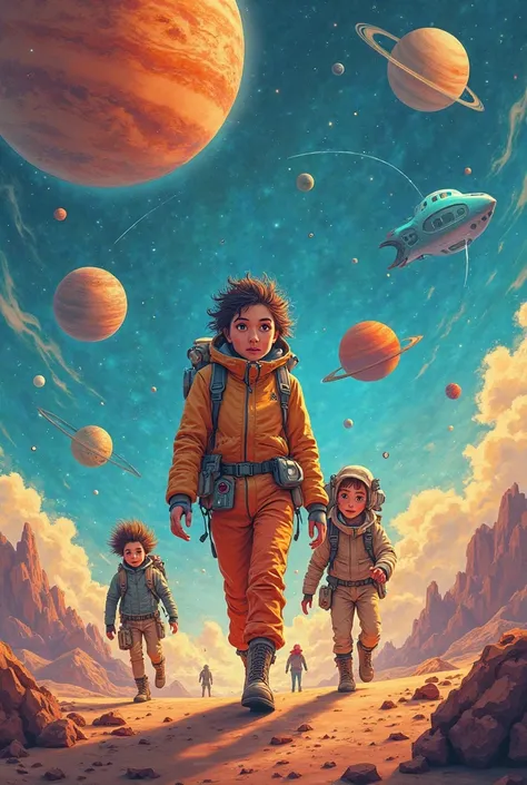 Design a colourful digital poster on “Our solar system adventure”