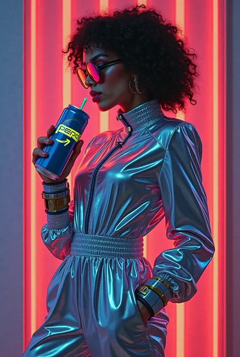 experimental fullbody silhouette fashion illustration for the couture fashion collection titled "Futurism 1977 - Mechanics & Rhy...