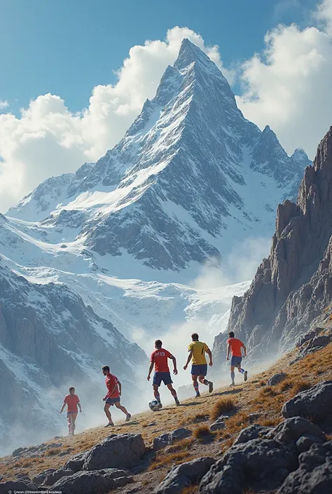 Une montagne vidéo sportif (football)