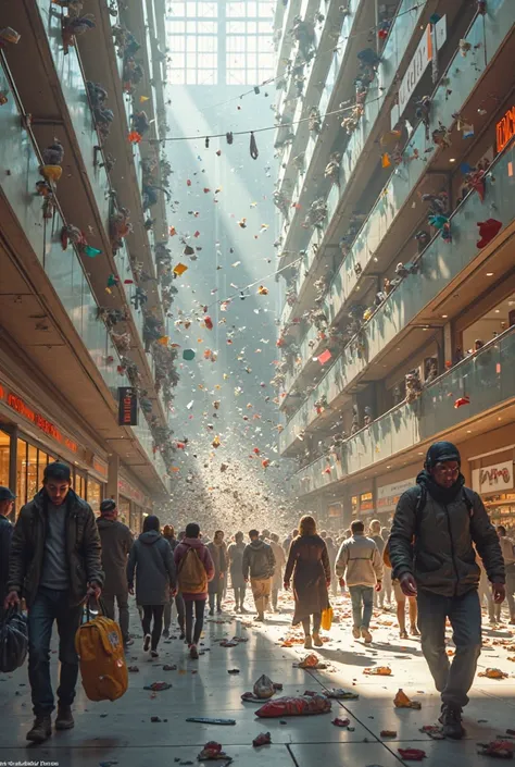 An earthquake at a mall 