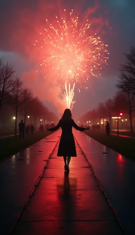 Practice,ultrarealist, 8k ultra HD. (Dutch Camera Angle))(Masterpiece, best quality),Dynamic angle, Look down, fireworks display...
