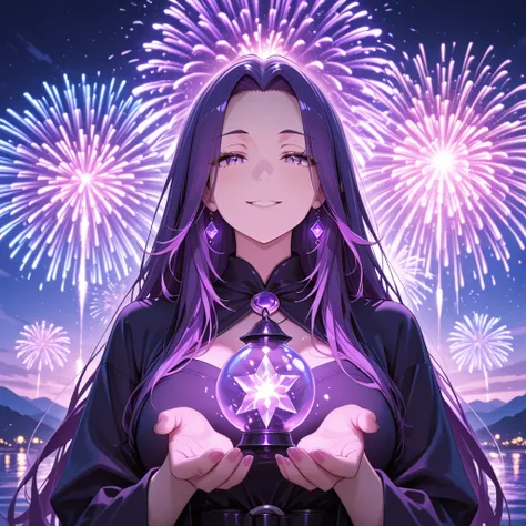 Create cinematic charcoal anime: Seira Sodeshiro from ‘I am Magicami‘. Seira has: long puple hair, side-parted hair. Seira is ha...