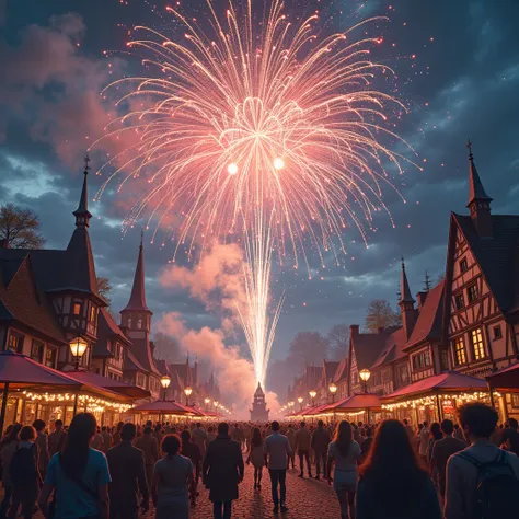 The best Firework art and festival in the town with the mysterious town and the magic on the fly