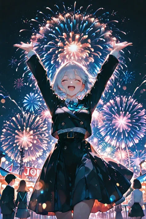  Fireworks大会、 FireworksがNight Skyを彩る、that special night high quality,4K,Ultra Fine,perfection,real,realistic as pictured,HDR,stu...