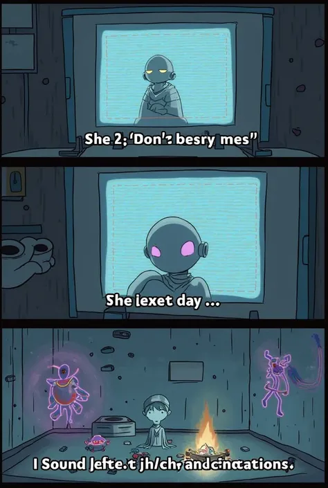  SCENE 1  (AI
In s "The AI told me
Subtitle: "Step 1: Don't waste time

Scene 2 (The next day)
Screen text: "Yo The next day..."...
