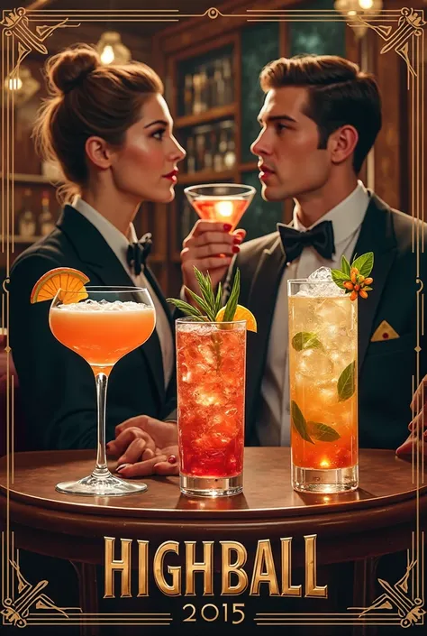 Fancy highball drinks poster