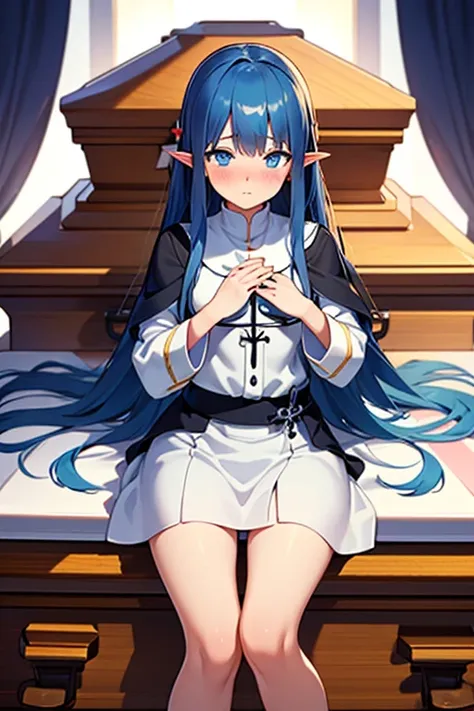 masterpiece, best quality, ultra-detailed, very aesthetic, 1girl, (innocent saint:1.5), saint priest clothe, impossible_clothes,...