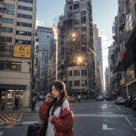live-action　the moment I hang up the phone　surrounding buildings explode　nasal call　You're humiliating