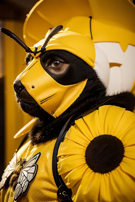 create one logo with the bee knight mascot