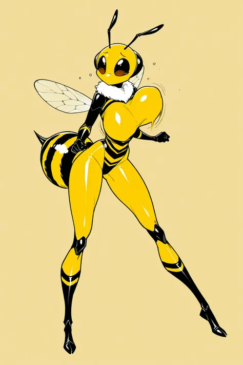 Realistique bee, bee anthro bee, bee head, female bee, anthro insect, massive bee wings, insect arms, insect legs, bee abdomen, ...
