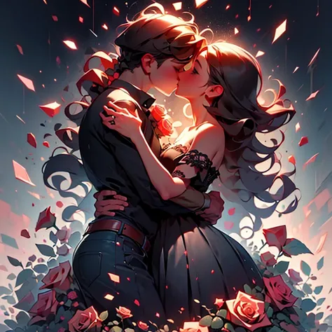 ((black)),Rose flower, broken rose, broken flower, studio quality, amaizing graphics, crushed love, sky full of stars, amaizing ...