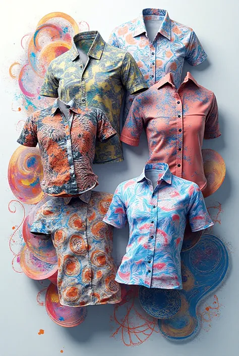 The forms of prints of artificial shirts