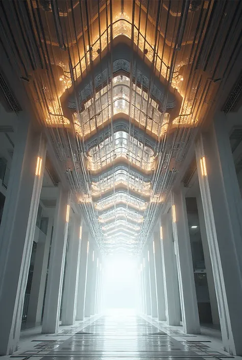 ceiling , hanging style , rake , style for corridors, 4 compartments view from bottom to top to print out the architectural desi...