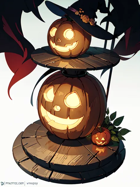 Mouth of Harbour Bay、Cute witch art logo、Pumpkin Lantern、circle、(White background)、Pastel Green、Pastel Orange、gradients、Minimum ...