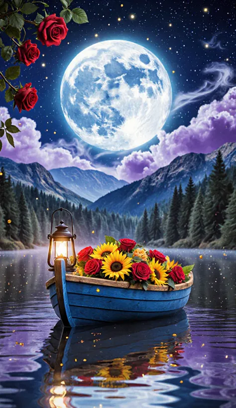 ( best quality,  high definition,  Masterpiece:1.4)、8k、((white watercolor:8))、a magical scene, surreal and romantic night scene ...