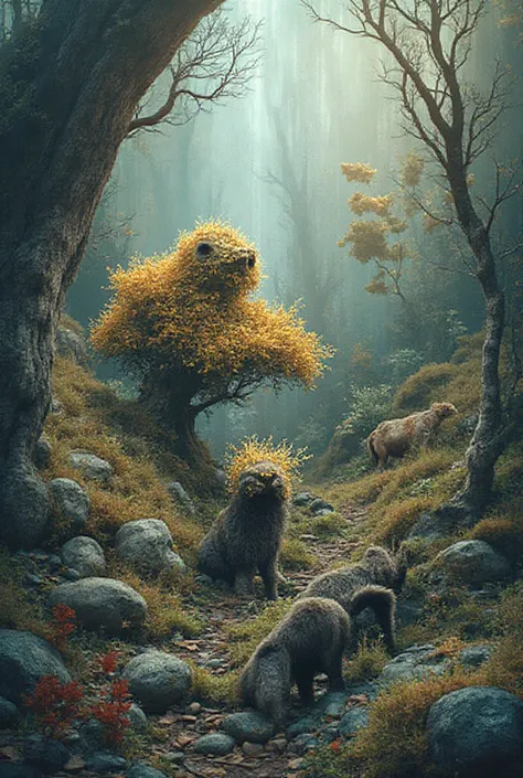 Generate a profit from a digital magazine with the theme "A that invents new animal species to save ecosystems" with the cover t...