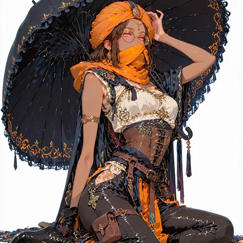 masterpiece, high quality, best quality, ((single person)), ((solo)), Indian ethnicity, athletic build, sharp features, ((dark b...
