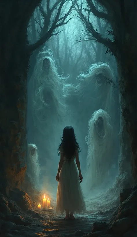 They revealed they were trapped spirits, longing for peace. Lily, brave and kind, vowed to help them find rest