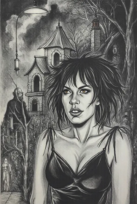 I want you to take this image and make it more real, that the features of the.woman and every detail of the drawing takes realis...