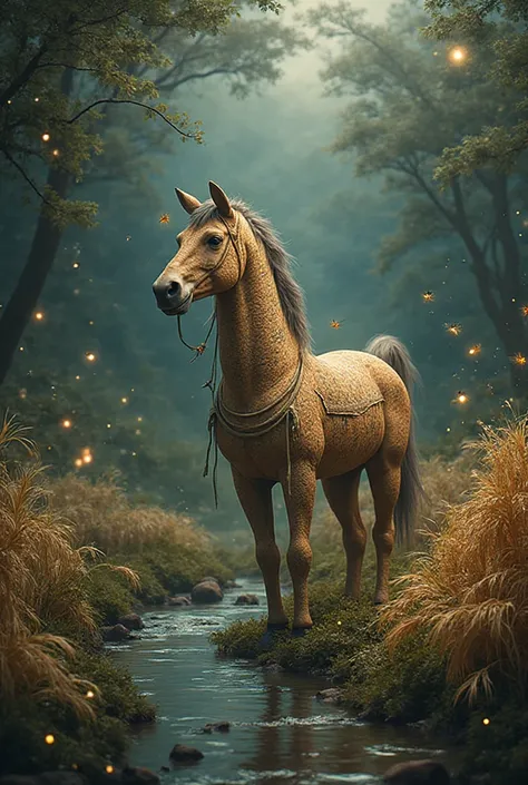 gawan moko picture with one river bag animal similar to horse, insects, fireflies wheat bags about kase sya in the beat of natur...